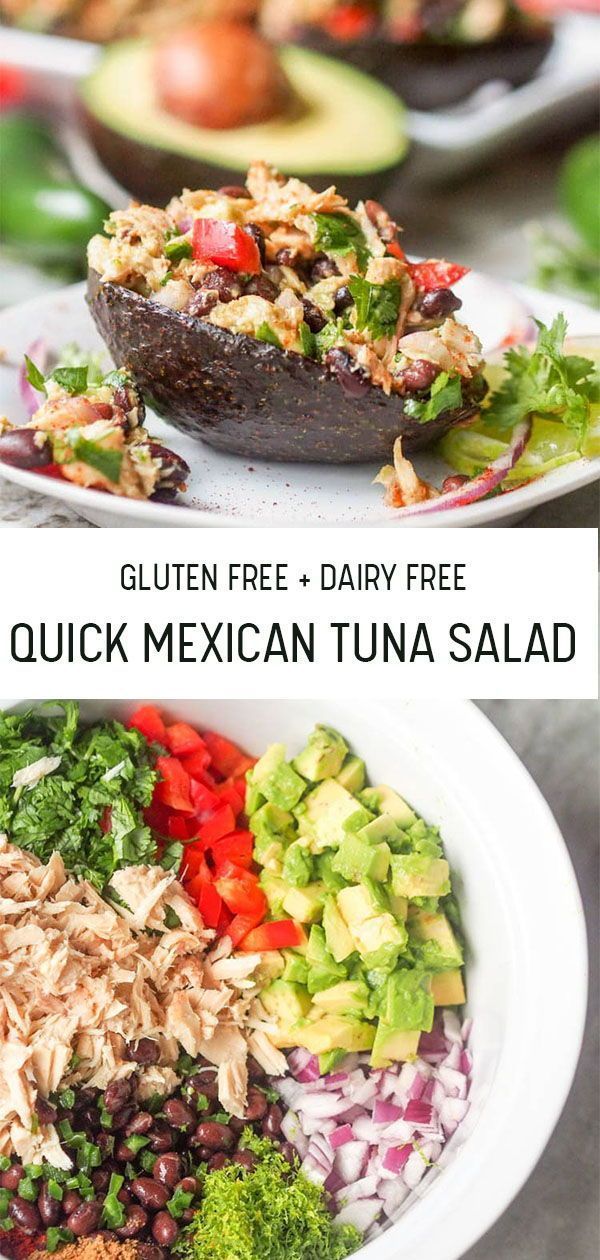 Quick Mexican Tuna Salad & Avocado Bowl Recipe {GF, DF} -   18 healthy recipes Tuna dairy free ideas