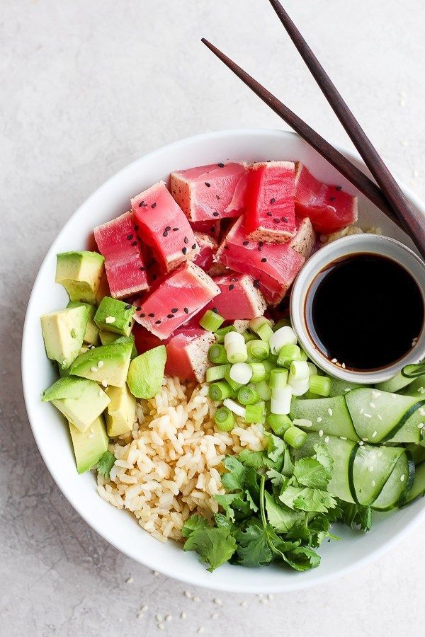 Pan Seared Tuna Rice Bowl (Gluten-Free) - The Wooden Skillet -   18 healthy recipes Tuna dairy free ideas