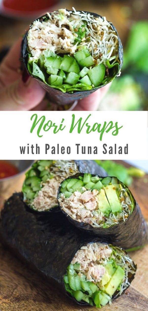 Nori Wraps with Paleo Tuna Salad, & Avocado {Gluten Free, Dairy Free Paleo} -   18 healthy recipes Tuna dairy free ideas