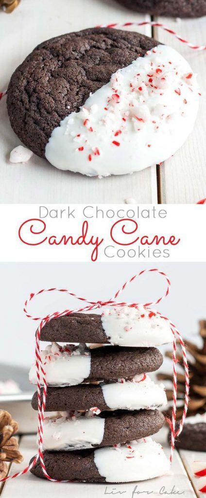 Dark Chocolate Candy Cane Cookies Recipe - Girls Pop-Dishes -   18 holiday Girl candy canes ideas