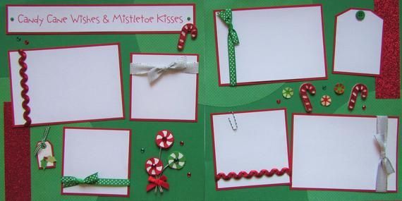 CHRISTMAS 12x12 Premade Scrapbook Pages - Candy Cane Wishes Layout - Family Scrapbooking, Holidays, Kid, Boy, Girl, Baby -   18 holiday Girl candy canes ideas