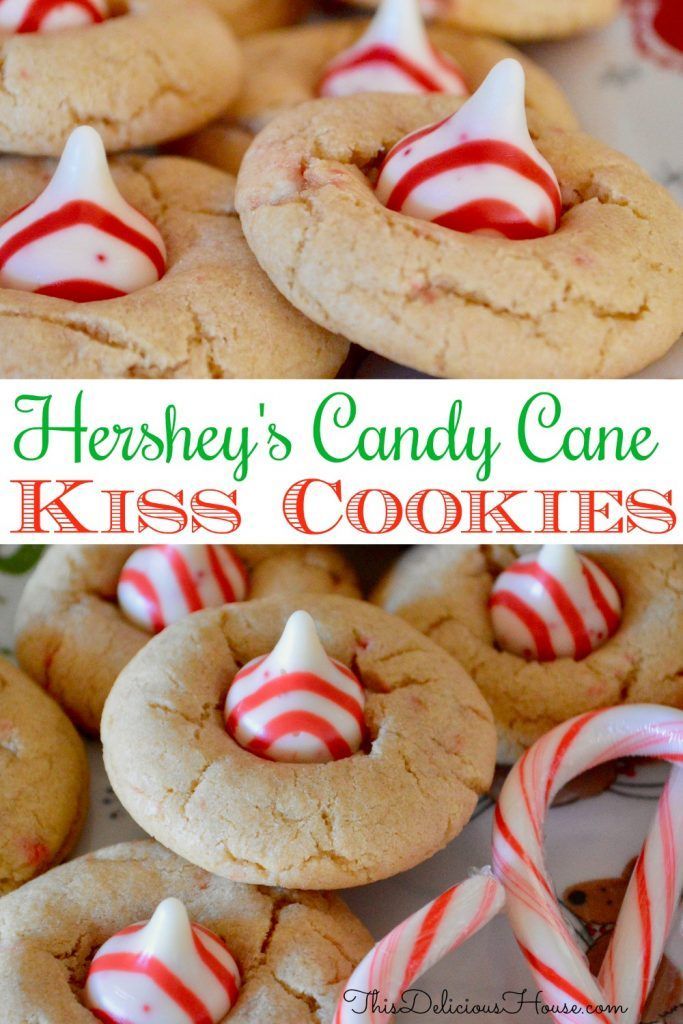 Candy Cane Kiss Cookies | Peppermint Kisses - This Delicious House -   18 holiday Girl candy canes ideas