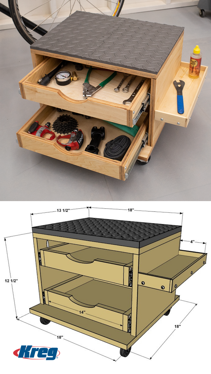 woodworking - Whether you're building a DIY project or working on something else, sometimes it's great to have a place to sit while you work  This rolling work seat lets you work in comfort and still move around easily, plus it offers storage drawers and a small shelf to hold the tools and supplies you need  2x6WoodProjects -   19 diy projects Storage decor ideas