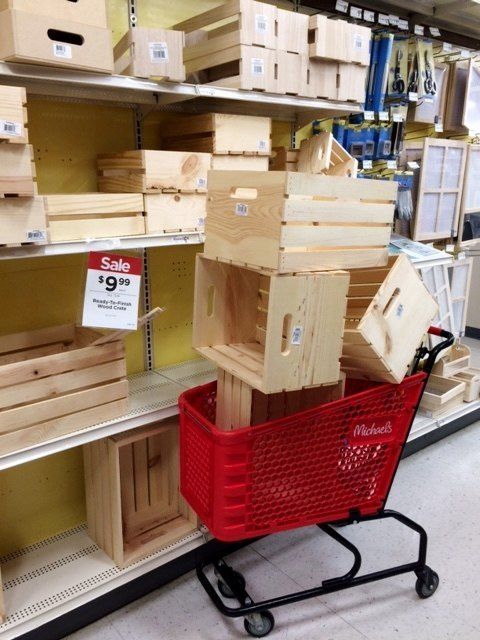 Next time you're at Michaels, grab a few storage crates and copy this woman's simple and clever idea! -   19 diy projects Storage decor ideas