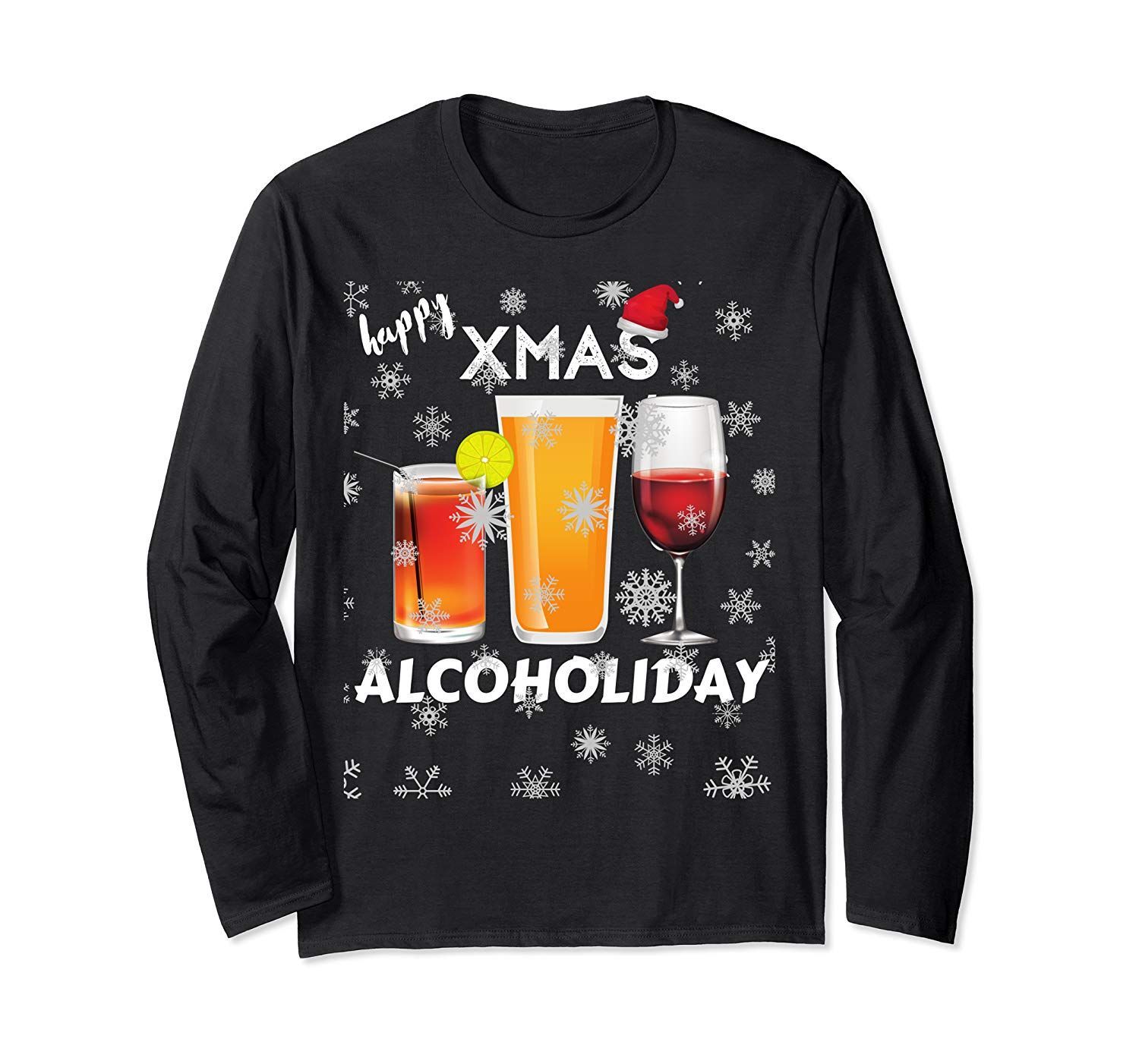 Happy Xmas Holiday funny 'Alcoholiday' Long Sleeve T-Shirt -   19 holiday Happy xmas ideas