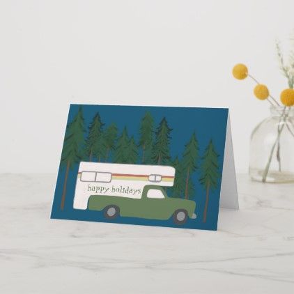 HAPPY HOLIDAYS Cute Camper Camping Truck Xmas Card | Zazzle.com -   19 holiday Happy xmas ideas