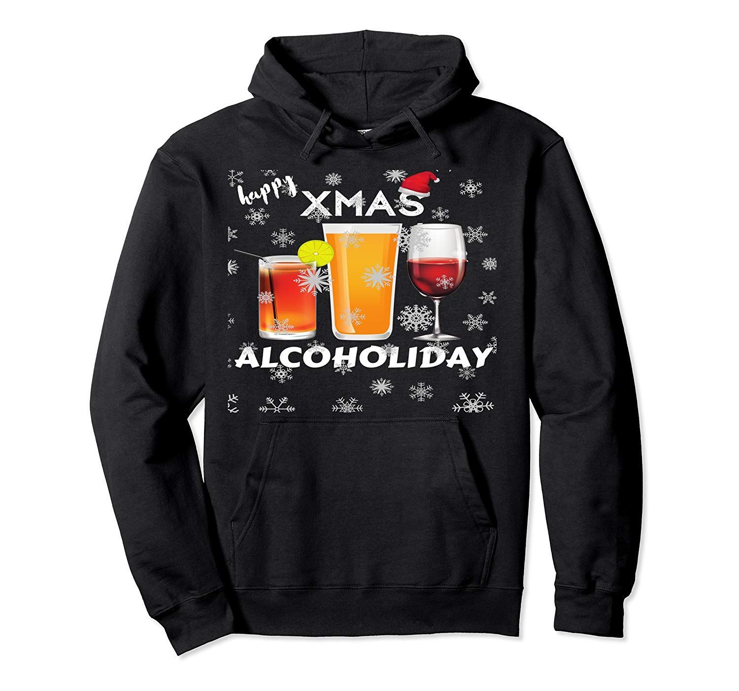 Happy Xmas Holiday funny 'Alcoholiday' Pullover Hoodie -   19 holiday Happy xmas ideas