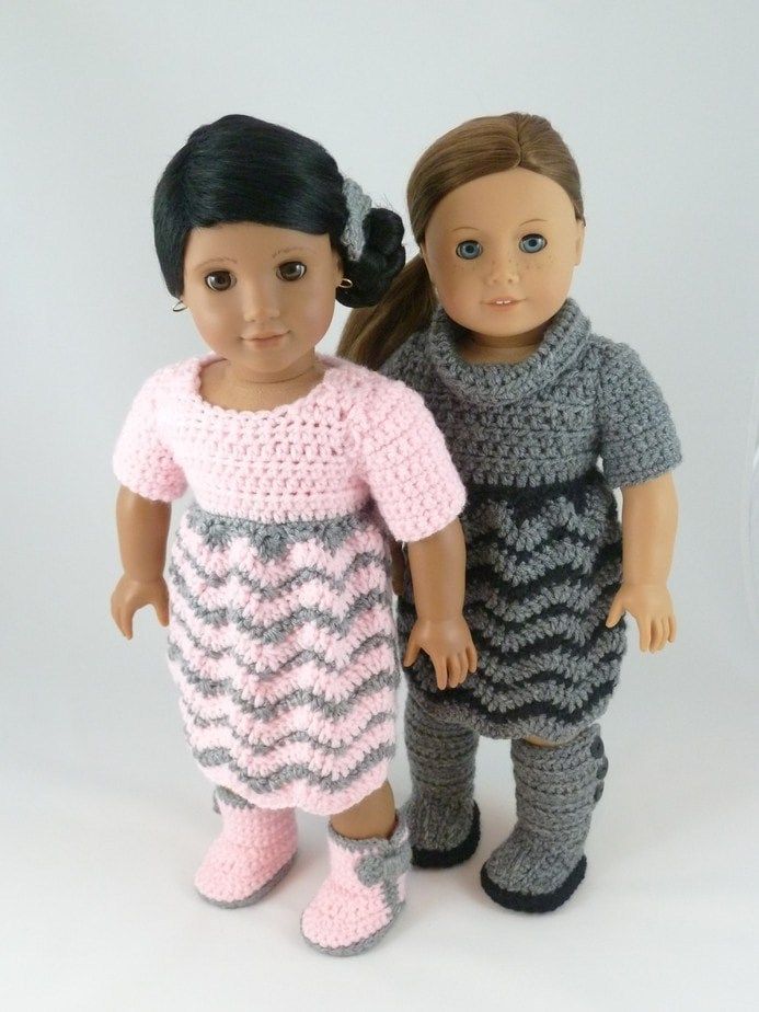 Free Crochet Doll Clothes Patterns For 18 Inch Dolls Crochet Pattern Chevron Dress For 18 Inch American Girl Dolls -   20 knitting and crochet Free Patterns girls ideas