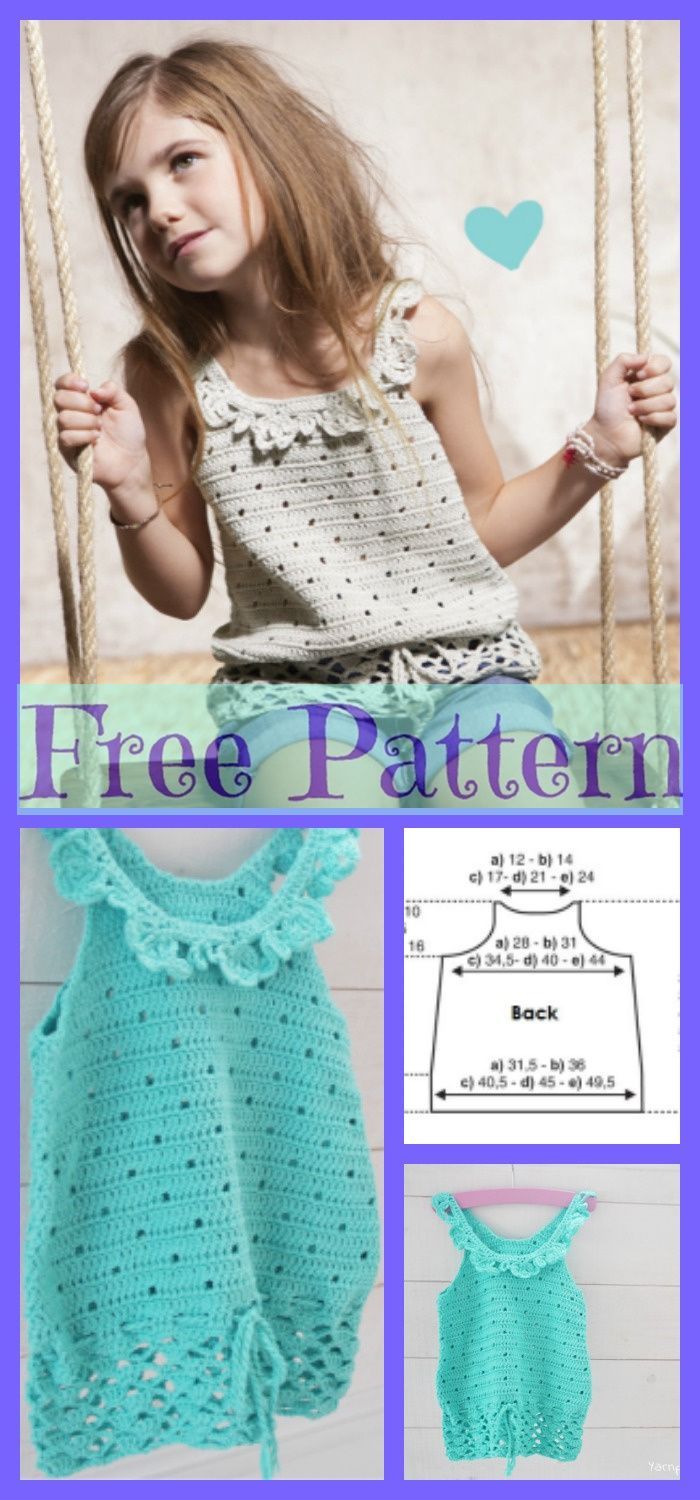 Pretty Crochet Girls Top - Free Patterns -   20 knitting and crochet Free Patterns girls ideas