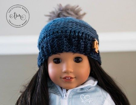 My Favorite Beanie: 18 Inch Doll Hat - Free Crochet Pattern -   20 knitting and crochet Free Patterns girls ideas