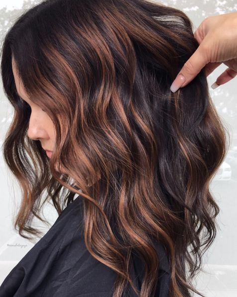 60 Looks with Caramel Highlights on Brown and Dark Brown Hair -   8 hair Caramel simple ideas