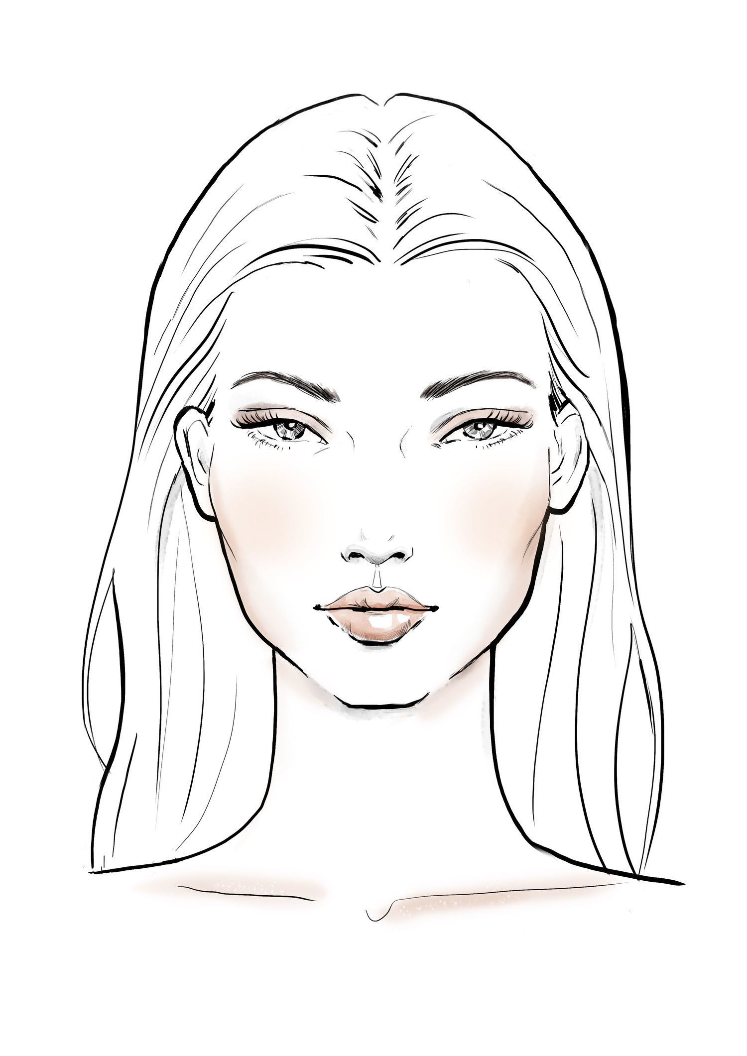8 makeup Face sketch ideas