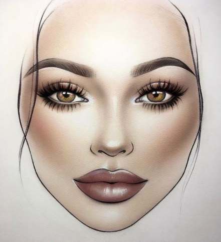 41  ideas for makeup face illustration -   8 makeup Face sketch ideas
