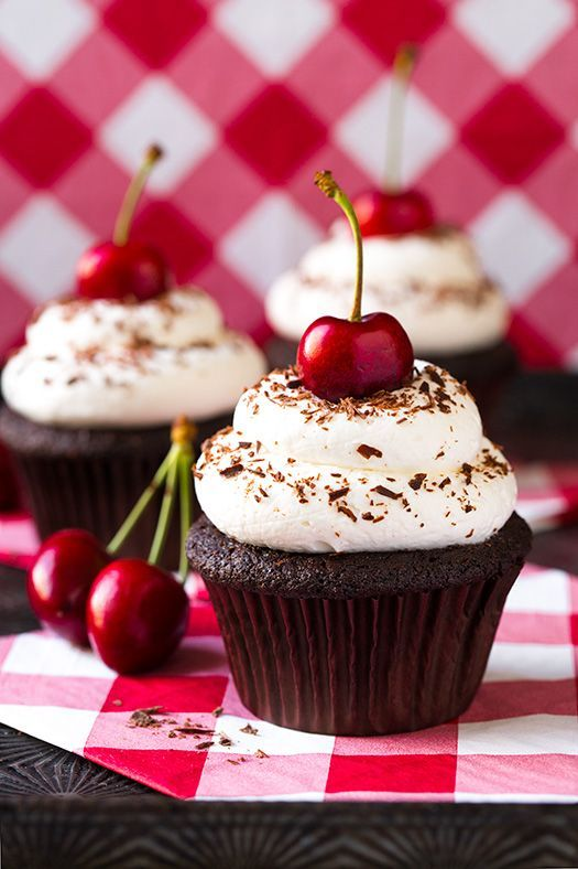 Black Forest Cupcakes -   9 cake Black Forest cherry cupcakes ideas