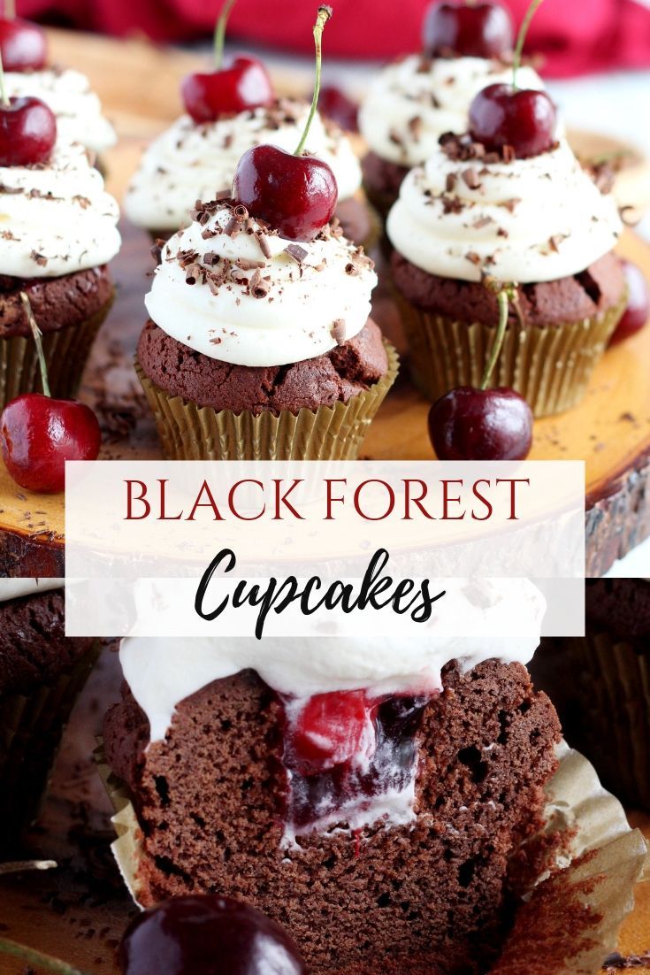 9 cake Black Forest cherry cupcakes ideas