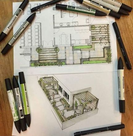 9 garden design Sketch perspective ideas
