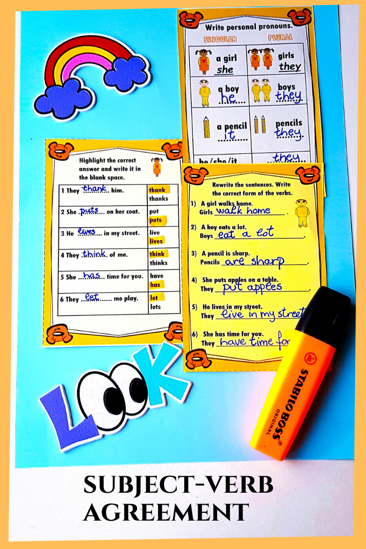 9 subjects Pronouns sentences ideas