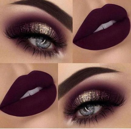 22+ Ideas For Makeup Lips Burgundy Gold Eyes -   11 makeup Lips blue ideas