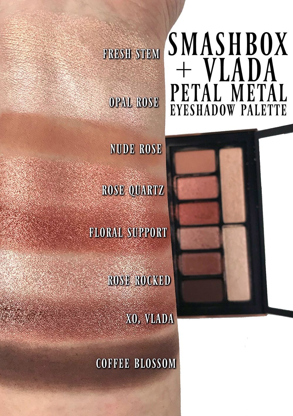 Smashbox x Vlada MUA Petal Metal Eyeshadow Palette & Highlighter -   12 makeup Palette swatches ideas