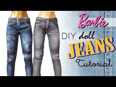 Doll/Barbie Jeans Tutorial // DIY Dolls/Dollhouse -   13 DIY Clothes Tumblr watches ideas