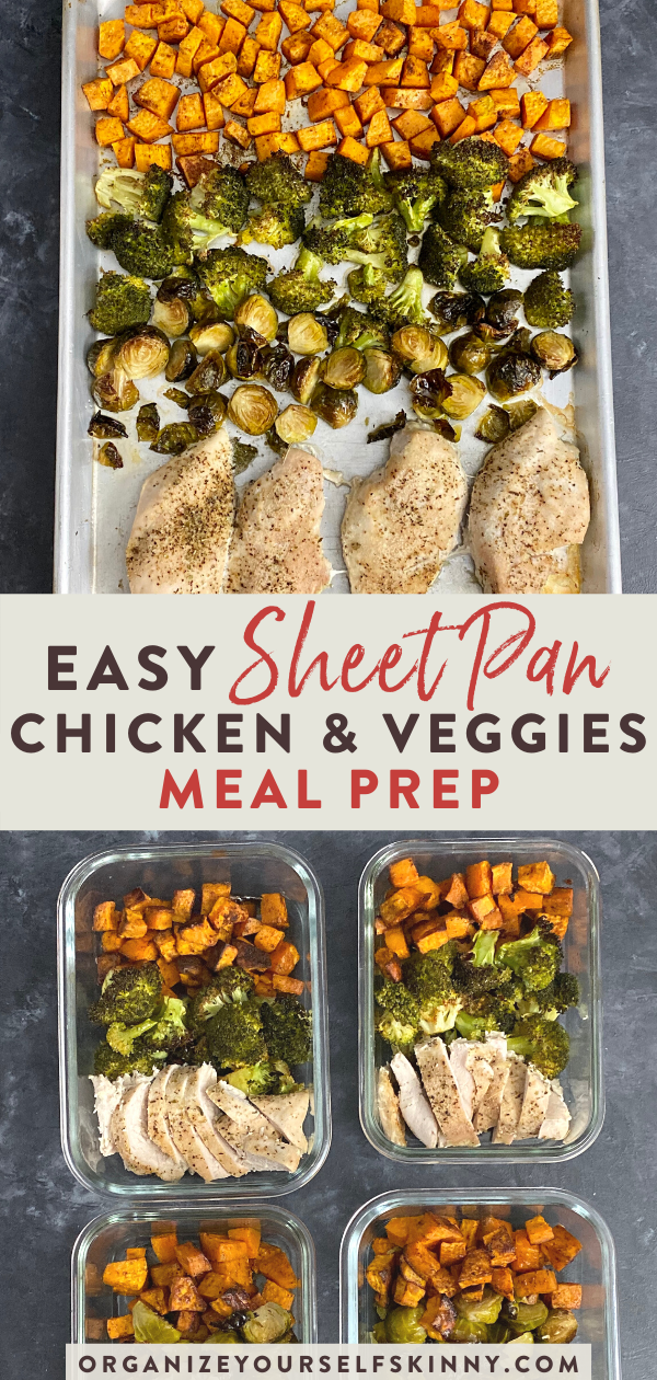 One Pan Chicken and Veggies {Sheet Pan Meal Prep} - Organize Yourself Skinny -   13 healthy recipes For The Week veggies ideas