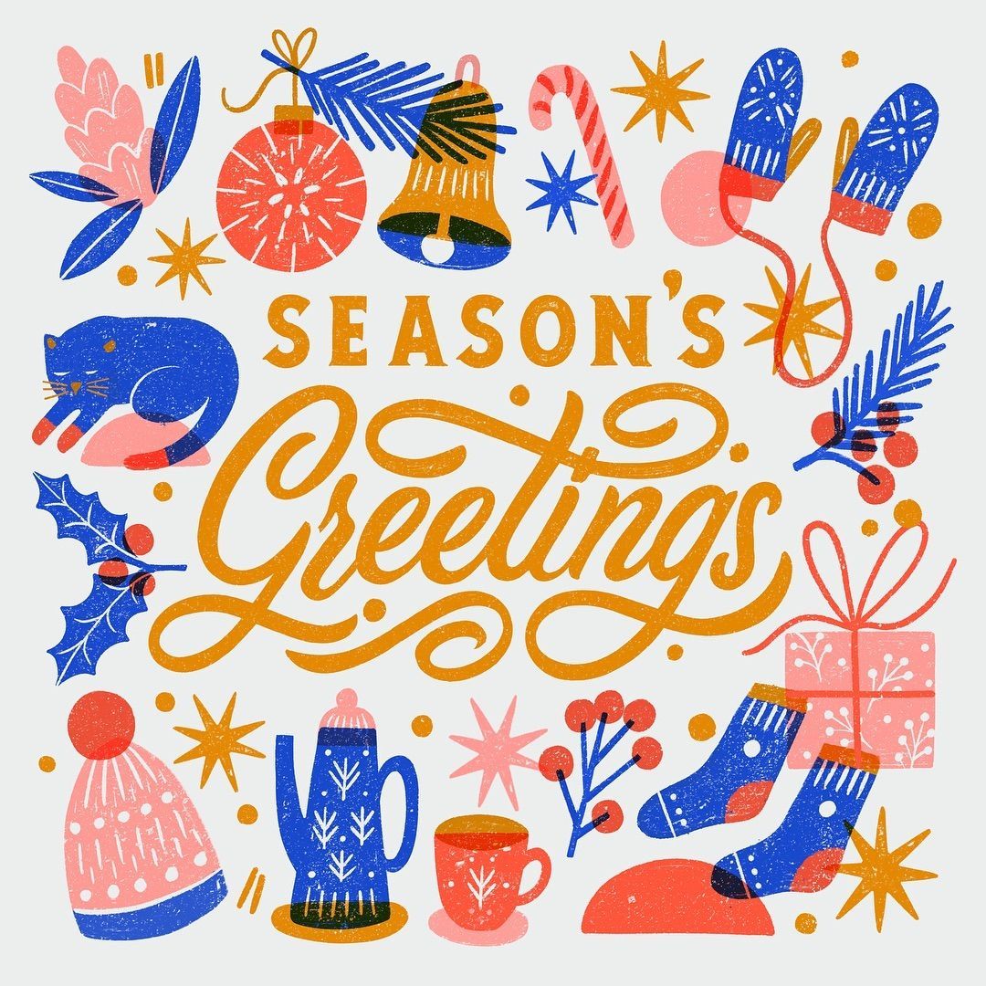SUPER NICE LETTERSвћ–CARMI GRAU on Instagram: “Season's Greetings” -   13 holiday Illustration design ideas