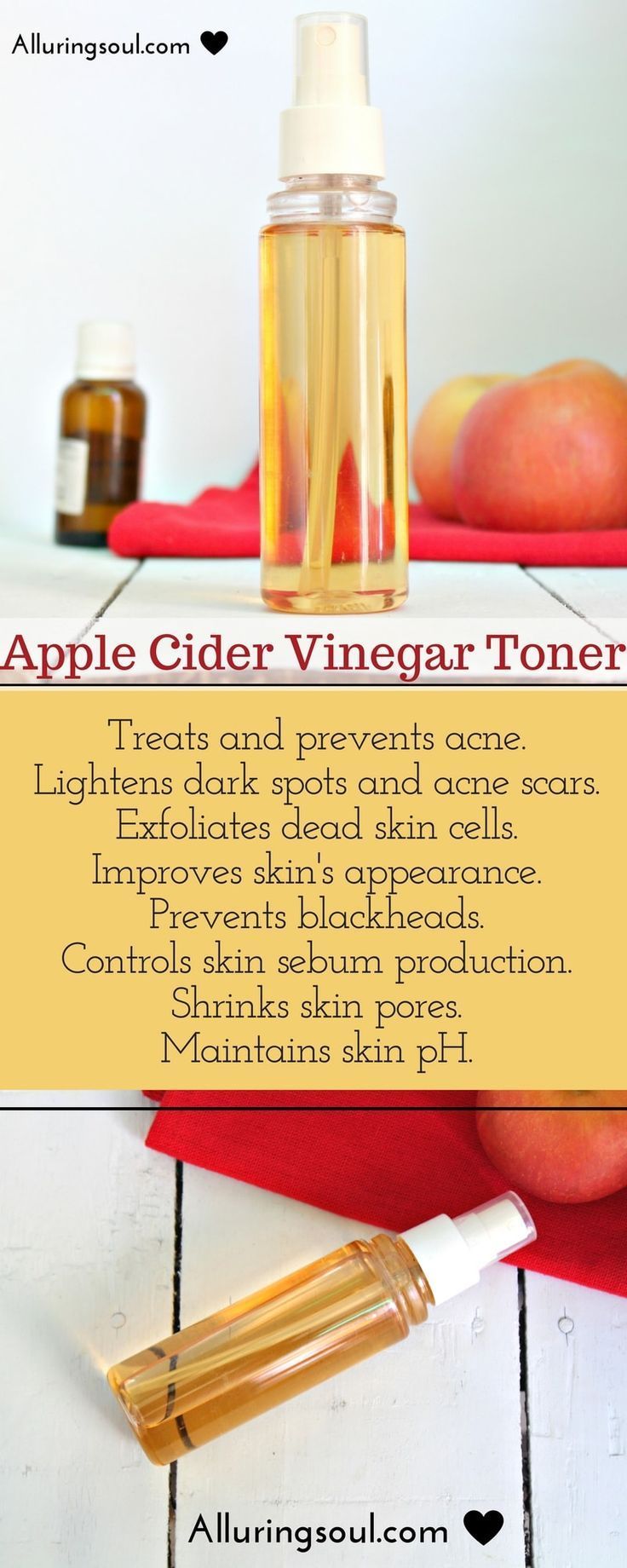 Apple Cider Vinegar Toner For Beautiful Skin | Alluring Soul -   13 skin care Blackheads apple cider vinegar ideas