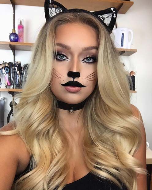 41 Easy Cat Makeup Ideas for Halloween | Page 3 of 4 | StayGlam -   15 cat makeup Easy ideas
