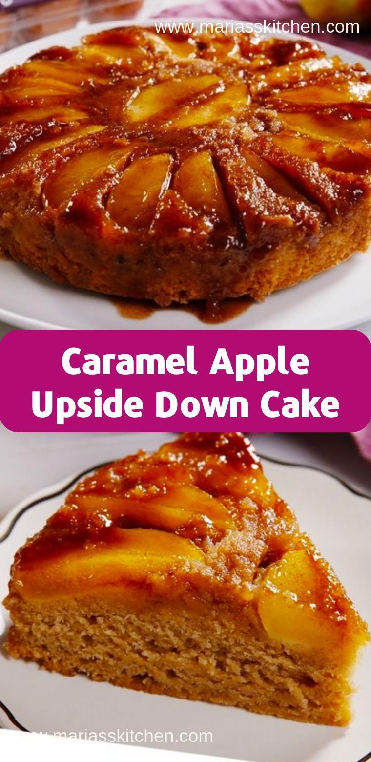Caramel Apple Upside Down Cake Recipe ( Desserts, Cakes ) -   15 desserts Caramel apple ideas