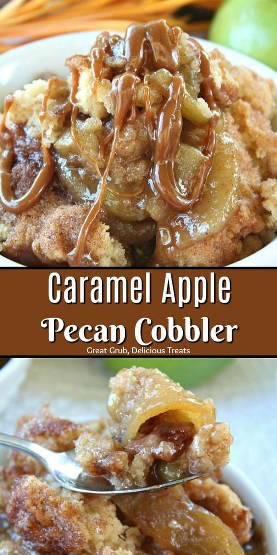 CARAMEL APPLE PECAN COBBLER -   15 desserts Caramel apple ideas
