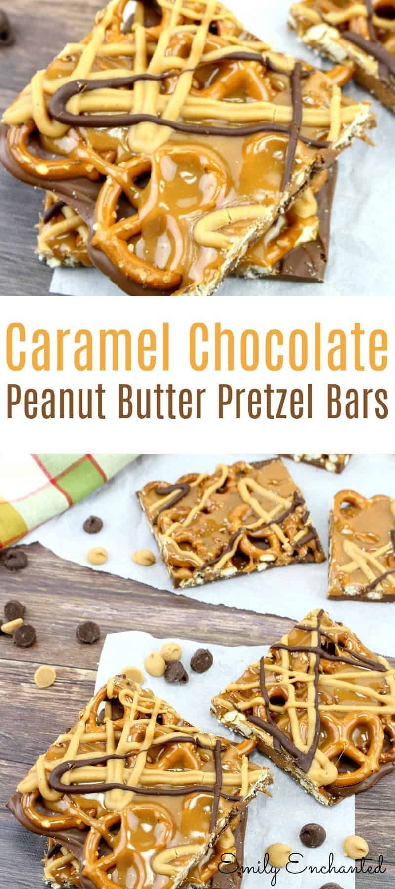 Easy Caramel Chocolate Peanut Butter Pretzel Bars Recipe -   15 desserts Caramel peanut butter ideas