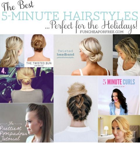 5-minute hairstyles! (Perfect for the Holidays) - Fun Cheap or Free -   15 quick holiday Hairstyles ideas