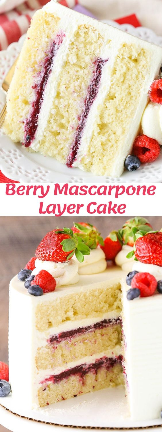 Berry Mascarpone Layer Cake -   16 cake Amazing lights ideas