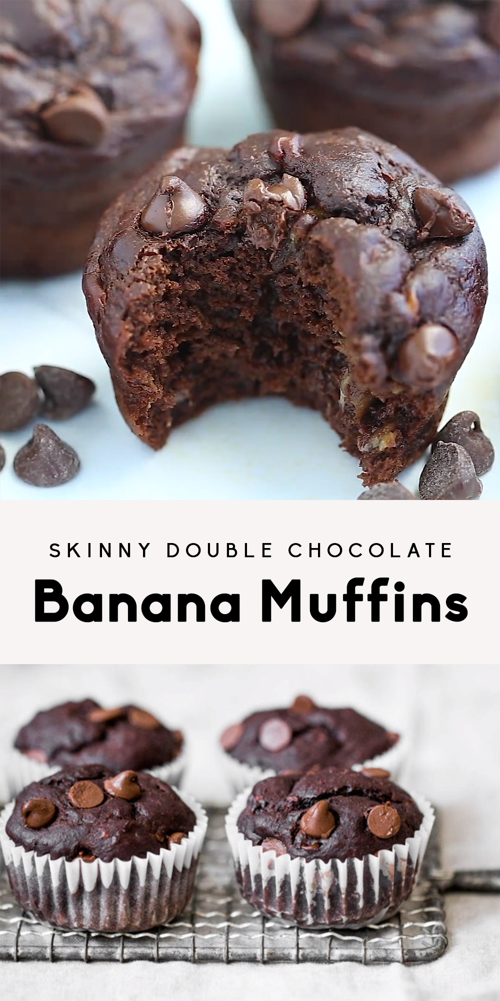 Skinny Double Chocolate Banana Muffins -   16 healthy recipes Baking banana bread ideas