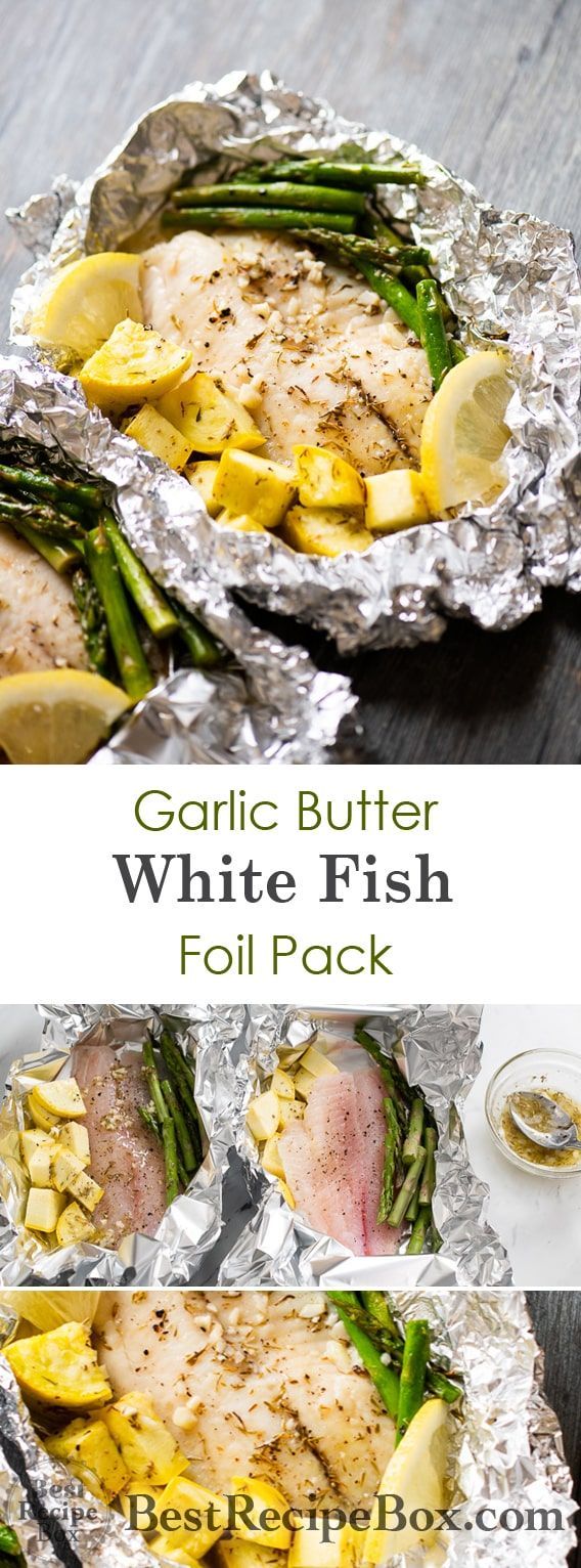 Foil Pack Garlic Butter White Fish Recipe Tilapia Recipe -   16 healthy recipes Fish foil packets ideas