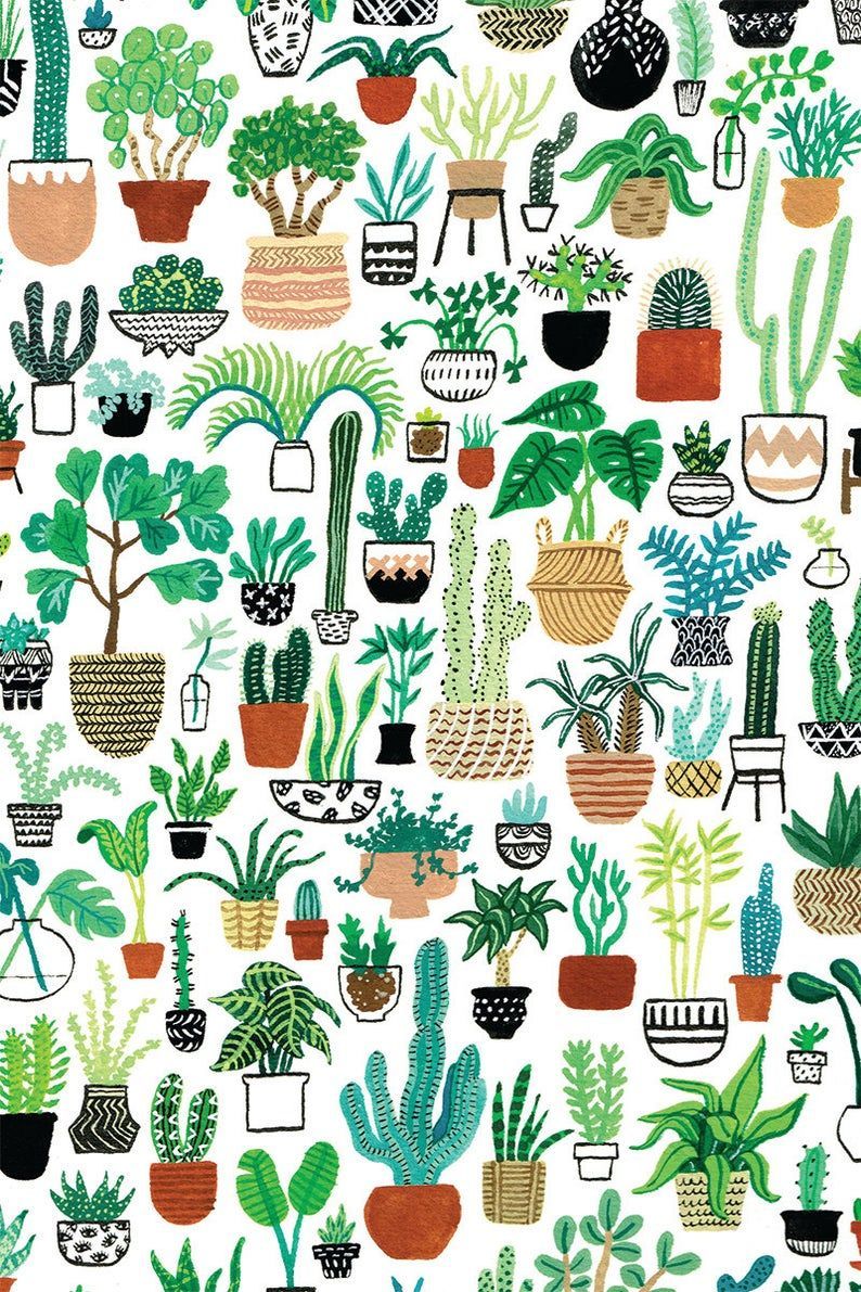 Plant Party Card -   16 plants Background design ideas