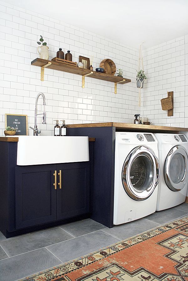 Tiny Laundry Room? Try These 10 Creative Cabinet Ideas -   16 room decor Blue cabinets ideas