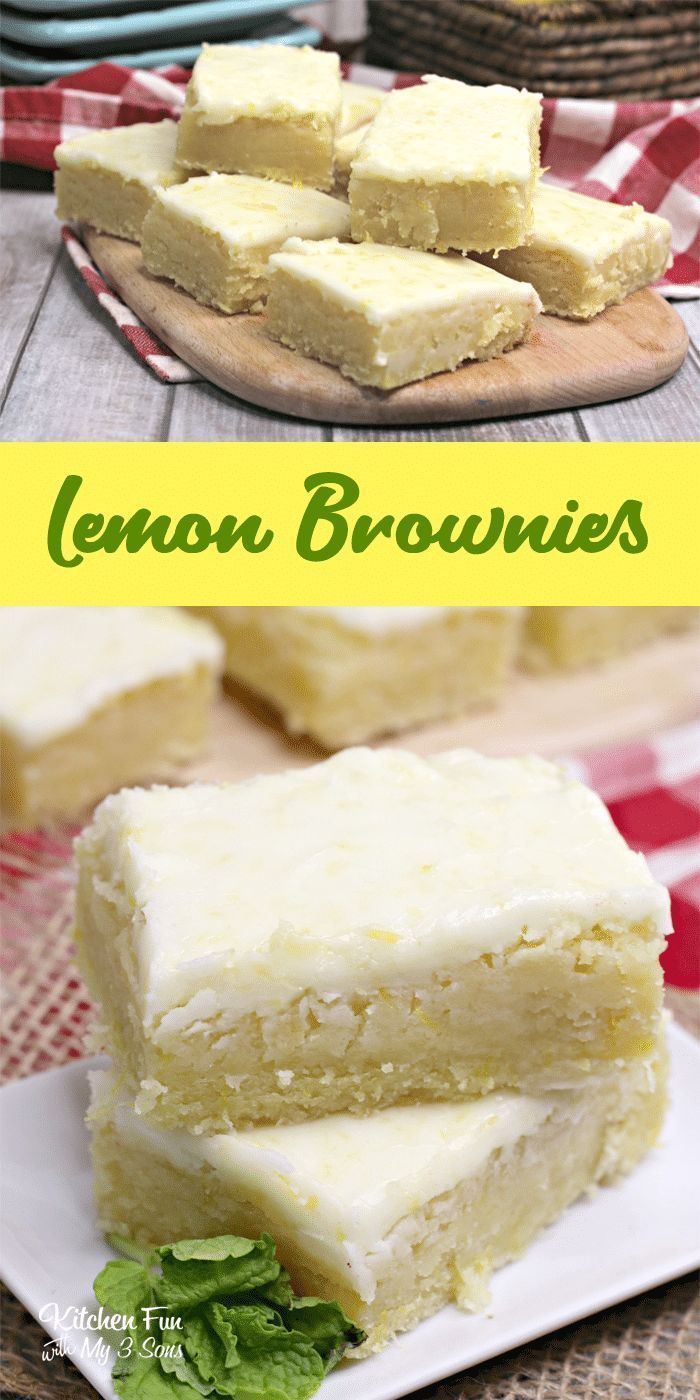 Lemon Brownies with Glaze - Kitchen Fun With My 3 Sons -   17 lemon desserts Fancy ideas