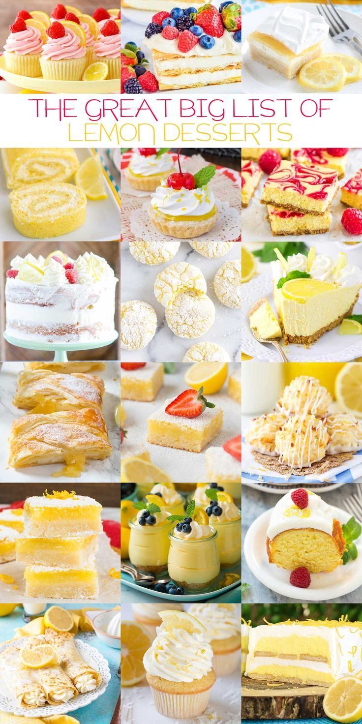 The Great Big List of Lemon Desserts -   17 lemon desserts Fancy ideas