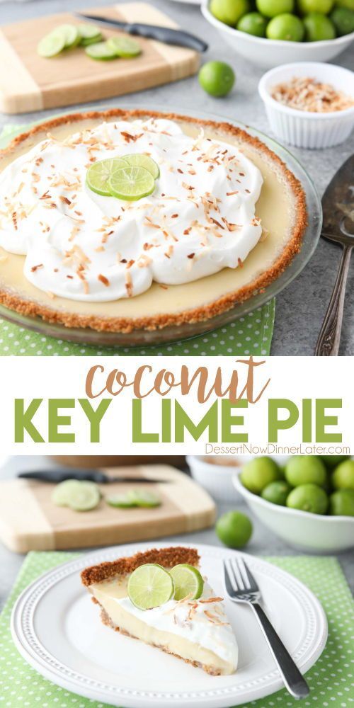 Coconut Key Lime Pie - A classic, with a tropical twist! -   18 desserts Summer lime pie ideas