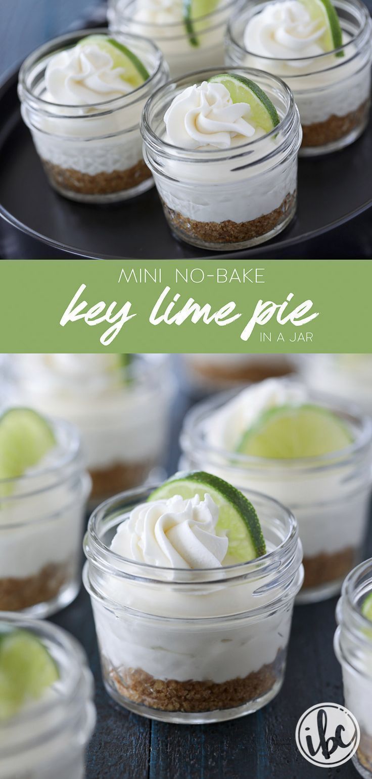 Mini No-Bake Key Lime Pie in a Jar -   18 desserts Summer lime pie ideas