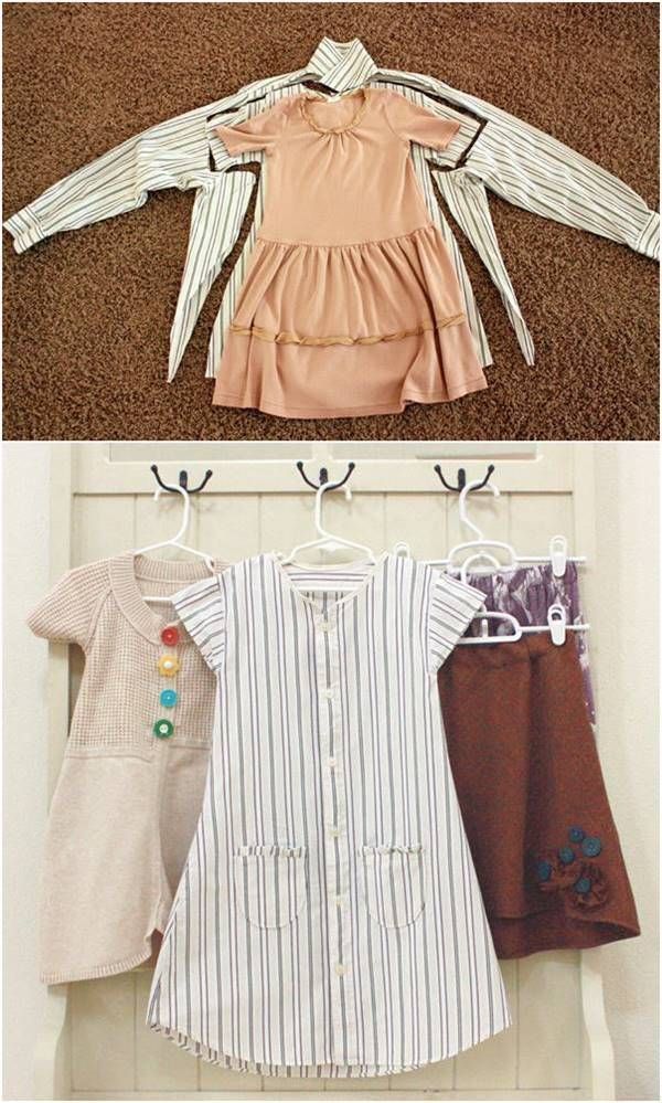 DIY Transformations Of Men's Shirts To Cute Dresses -   18 DIY Clothes For Girls kids ideas