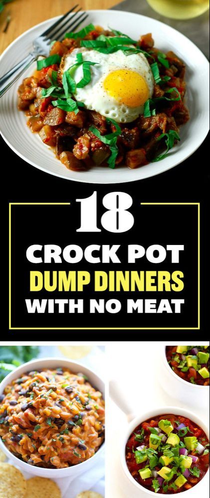 18 Crock Pot Dump Dinners With No Meat -   18 healthy recipes No Meat crock pot ideas