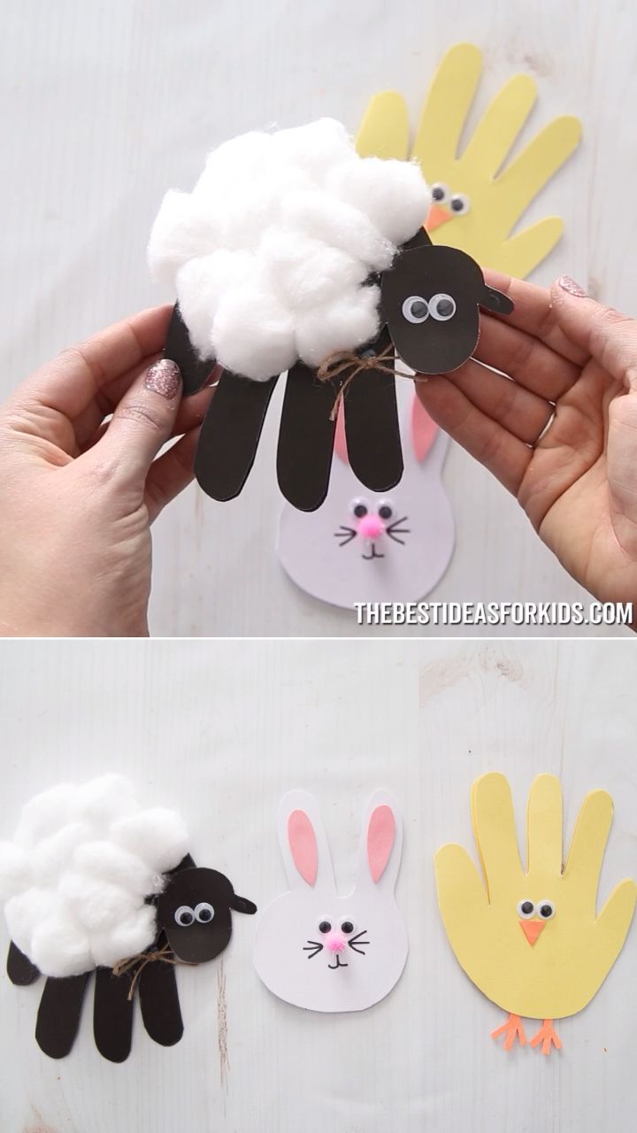 EASTER HANDPRINT CARDS рџђ°рџђҐрџђ‘ -   18 holiday Crafts spring ideas
