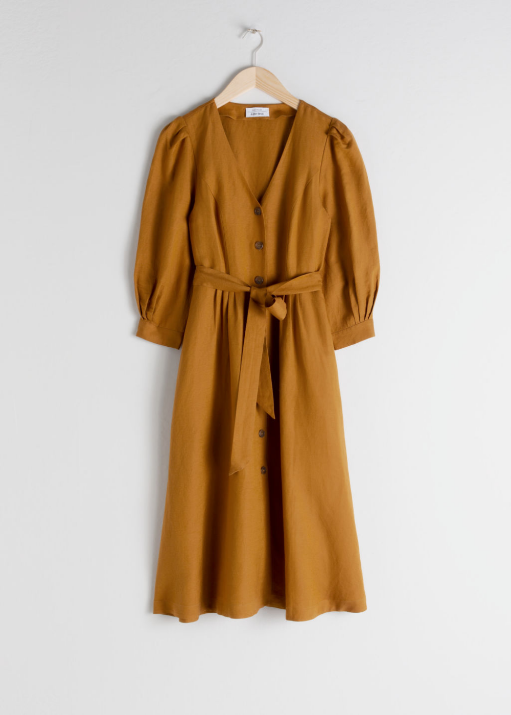 Belted Linen Blend Midi Dress -   19 dress Midi hijab ideas