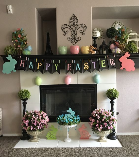 19 Easter Mantel Decor Ideas That Will Make Things Festive-Perfect! -   19 holiday Decorations easter ideas