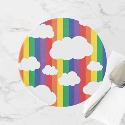 Rainbow & Clouds Cute 1st Birthday Party Cake Stand | Zazzle.com -   20 cake Birthday party ideas