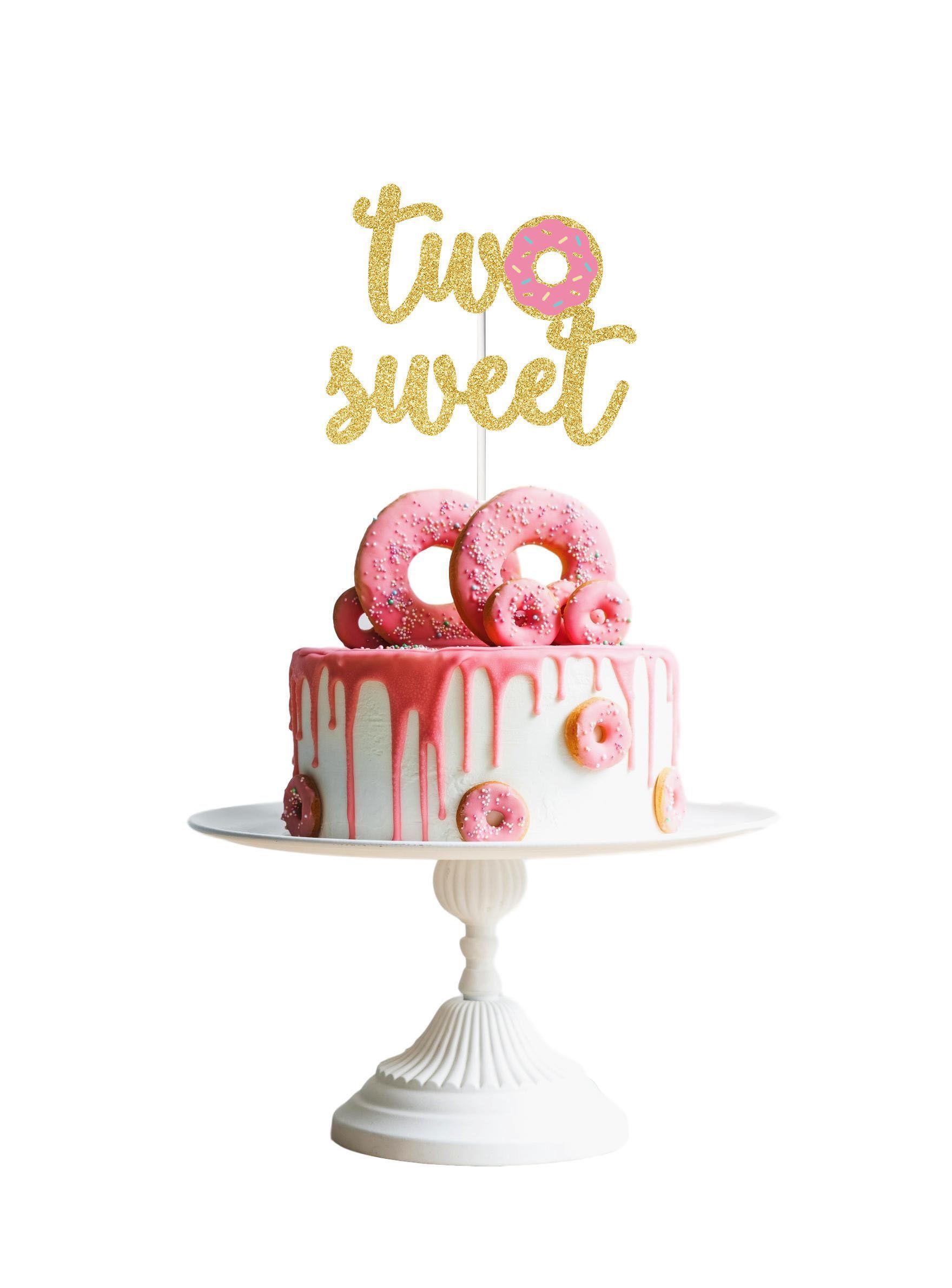 Two Sweet Cake Topper, Donut Cake Topper, Donut Grow Up Cake Topper, Two Topper, Two Sweet Birthday Party, 2nd Birthday Party Cake -   20 cake Birthday party ideas