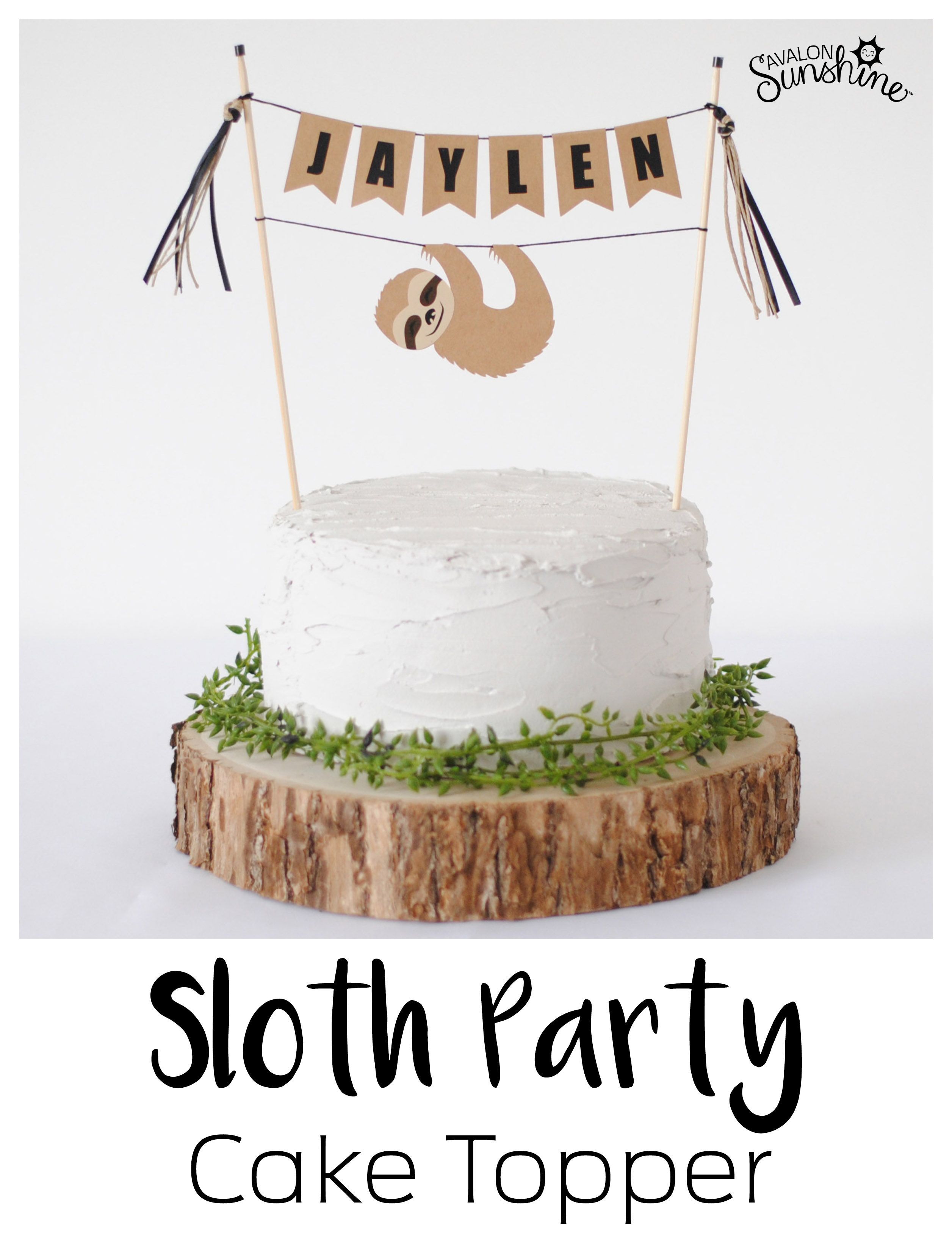 Sloth Party Cake Topper -   20 cake Birthday party ideas