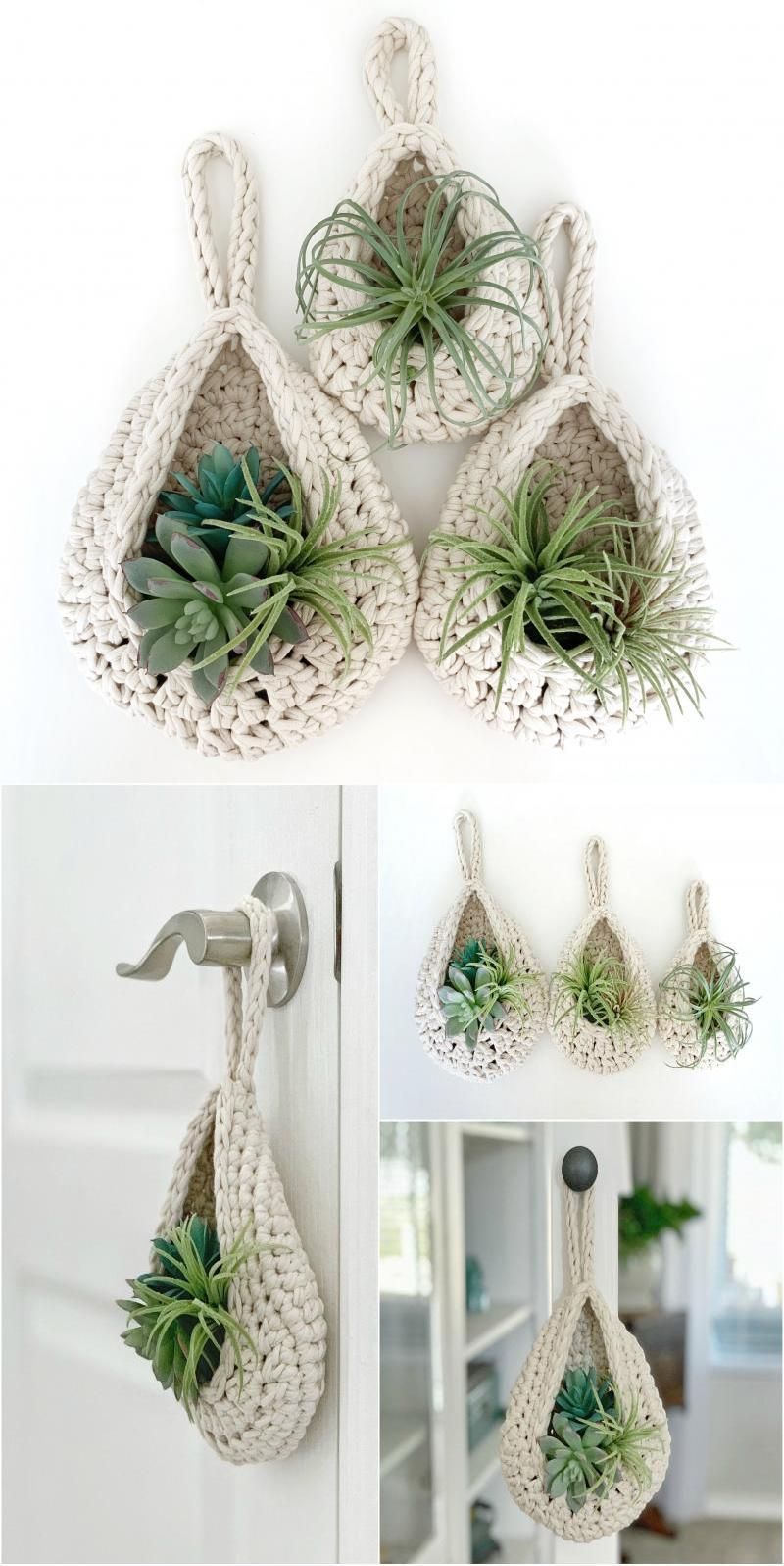 Crochet Patterns -   9 plants Hanging crochet ideas